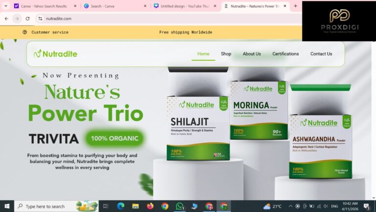Ecommerce Website Project by ProxDigi – Nutradite.com